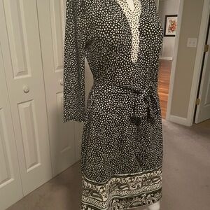 White House Black Market Polka Dot Long Sleeve Dress